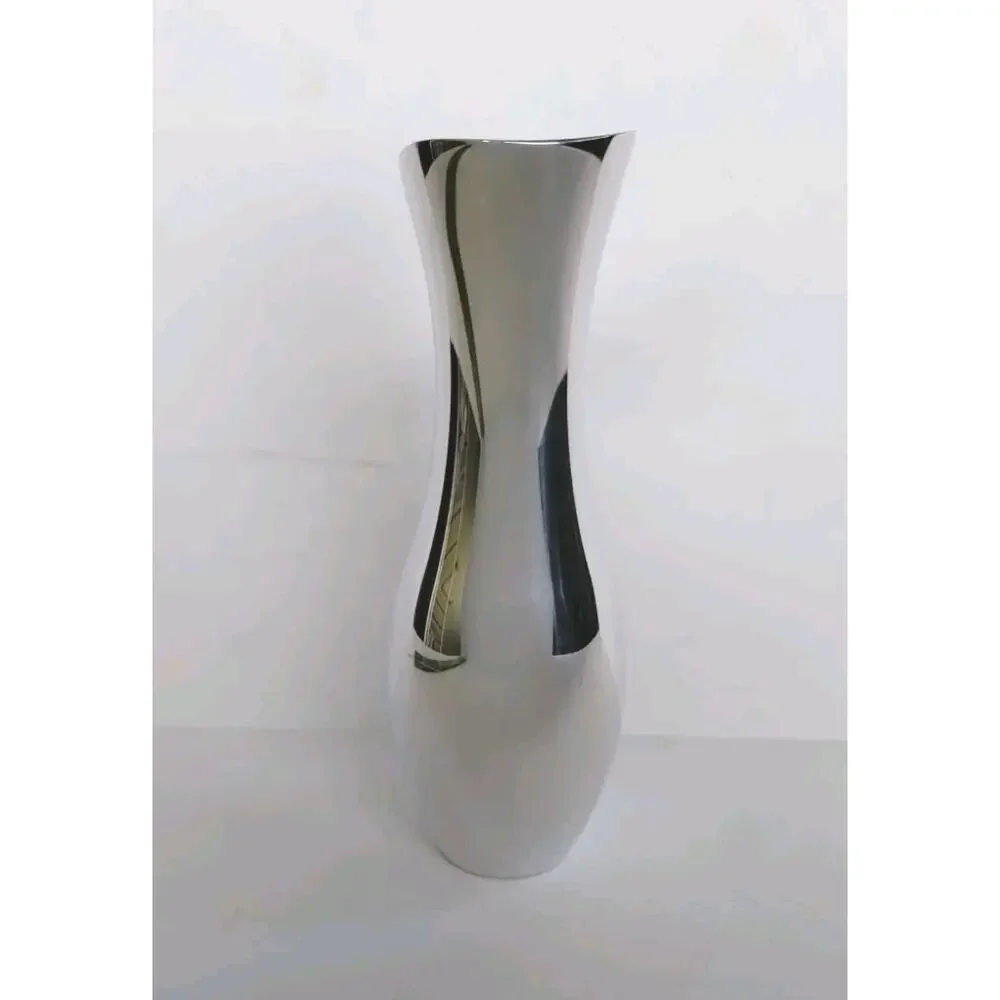 Nambe Silver Metal Bud Vase #6180 Modernist Aluminum Alloy Vintage 1998